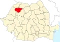 Map of Romania highlighting Sălaj County