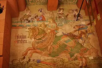 Joute entre les Ribeaupierre et les Rathsamhausen, peinture murale du Château du Haut-Koenigsbourg