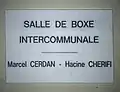 Plaque de la salle de boxe de Montluel.