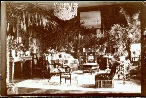 Salon du château du Vernay vers 1890.