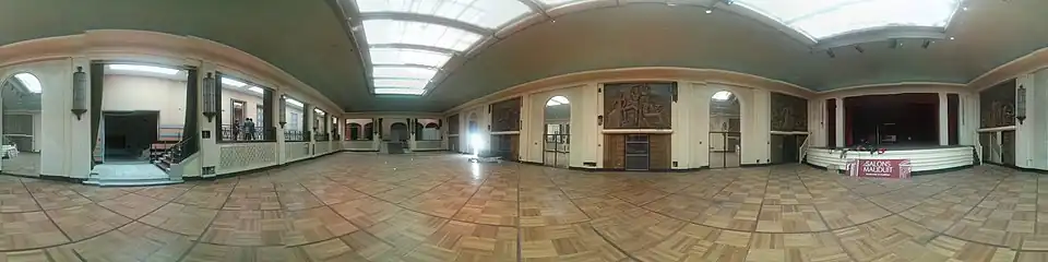 Panoramique de la grande salle des Salons Mauduit avant destruction (2015).