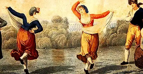 Saltarelle, peinture anonyme du XIXe&nbsp;siècle.