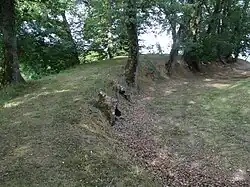 Chemin de ronde autour de la motte castrale.