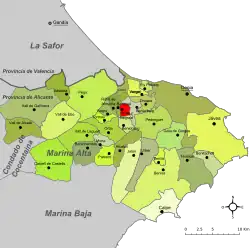 dans la comarque de la Marina Alta.