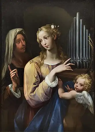 Sainte Cécile jouant sur petit orgue (1630).