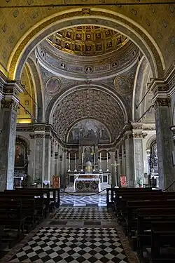 Vue frontale illusionniste de l'Autel en Trompe-l'Œil de Donato Bramante