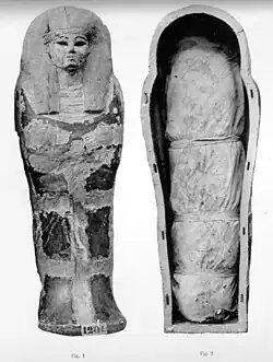 Cercueil et momie découverte du prince Sapaïr.