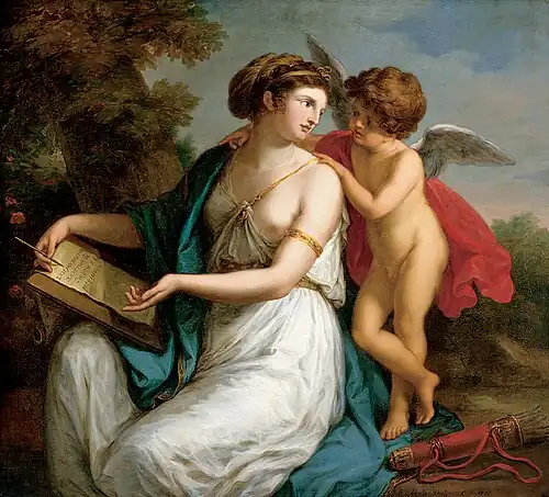 Angelica Kauffmann, Sappho inspirée par l'Amour, 1775.