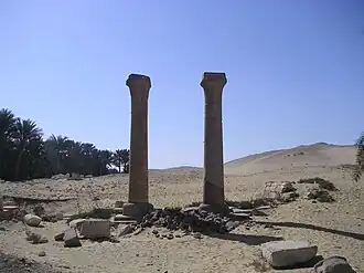 Les colonnes monolithique de granit du temple de la vallée