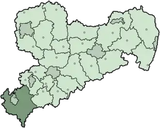 Localisation de Arrondissement du Vogtland