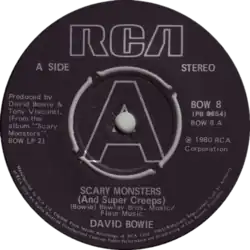 Description de l'image Scary Monsters by David Bowie UK vinyl single.png.
