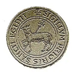 Sceau de l'hospitalier de Saint-Jean qui a succédé au Temple à Saint-Gille.