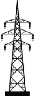 Pylône électrique six triangles