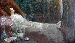 Portrait d'actrice du théâtre parisien "le Grand Opéra", 1897-1900, huile sur toile — Musée des Beaux-Arts de l'État de Tchouvachie.