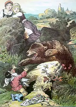 Blanche-Neige et Rose-Rouge (AT&nbsp;426). Illustr. Alexander Zick.