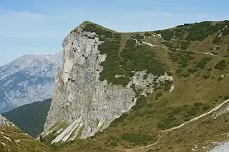 Face sud-ouest de la Schneiderspitze.