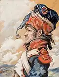 Portrait imaginaire d'un officier français de type 1790 - 1810, vers 1920