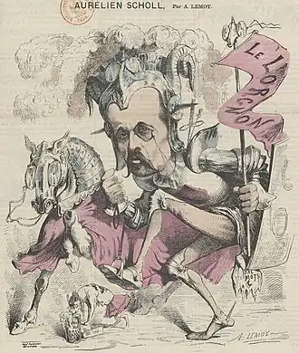 Aurélien Scholl, par Lemot (9 octobre 1869).