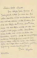 Lettre de Karl Fischer à l'occasion du 49e anniversaire de sa mère Maria, 29 juillet 1946