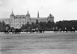 Photographie de 1910 de la Schützenkaserne, la plus grande de toutes les casernes d’Albertstadt.