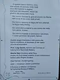La plaque de 1983 (texte en italien).