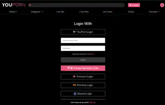 Page de login du site.