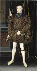 William Scrots, Portrait d'Édouard VI, Paris, Musée du Louvre. L'œuvre a été envoyée à la cour de France en 1552.
