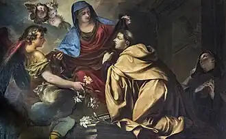 La vierge remet le scapulaire à saint Albert de Sicile