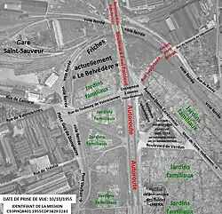 Secteur de la porte de Valenciennes en 1955