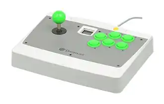 Vue d'une manette de console de jeux vidéo