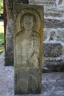 Détail de pierre tombale.