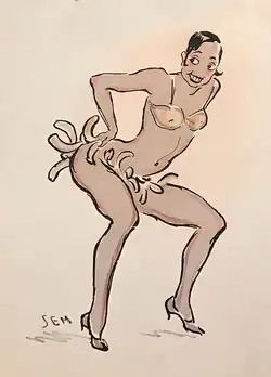 Caricature de Joséphine Baker par Sem.