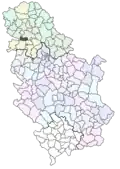 Localisation de la municipalité de Beočin en Serbie