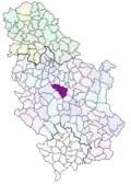 Localisation de la Ville de Kragujevac