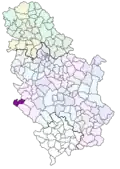 Localisation de la municipalité de Priboj en Serbie