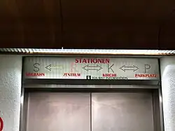 Détail de l'ancienne signalétique.