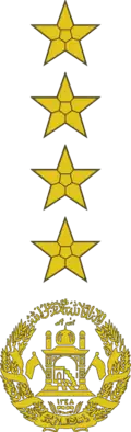 Insigne d'un officier général afghan : Général d'Armée / Setar Jenral