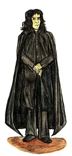 Une représentation de Severus Rogueà l'aquarelle et au fusain.