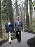 Shinzo Abe et George W. Bush à Camp David en 2007.