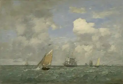 Navires et voiliers quittant le port du Havre, 1887Washington, National Gallery of Art