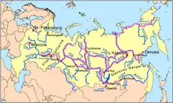 Voies navigables en Russie