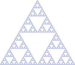 Le triangle de Sierpiński — une récurrence de triangles formant un fractale.