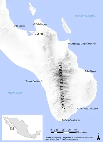 Carte de la Sierra de la Laguna