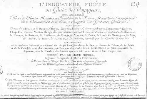 L'Indicateur fidèle ou guide des voyageurs (1785)