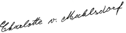 signature de Charlotte von Mahlsdorf
