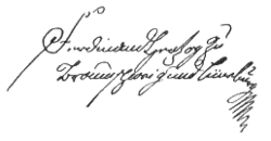 signature de Ferdinand de Brunswick-Lunebourg