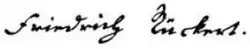 signature de Friedrich Rückert