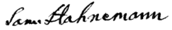 signature de Samuel Hahnemann