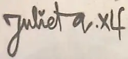 signature de Julieta XLF