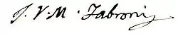 Signature de Giovanni Fabbroni(fr) « Jean-Valentin-Mathias Fabbroni »